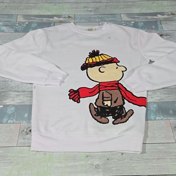 Aeropostale PEANUTS Snoopy & Charlie Brown Crew Sweatshirt sz X-Small - Picture 1 of 7